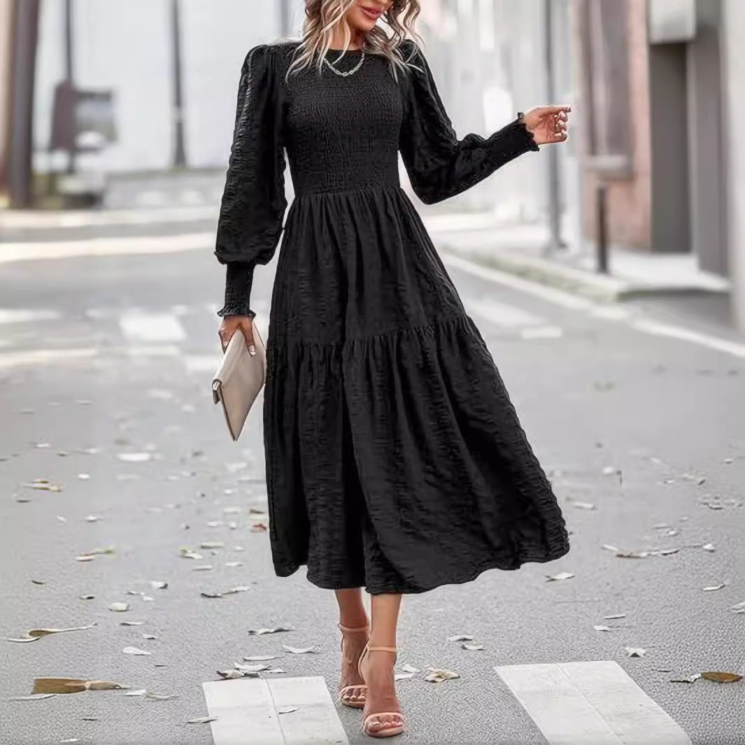 Lantern Sleeve Long Sleeve Dress