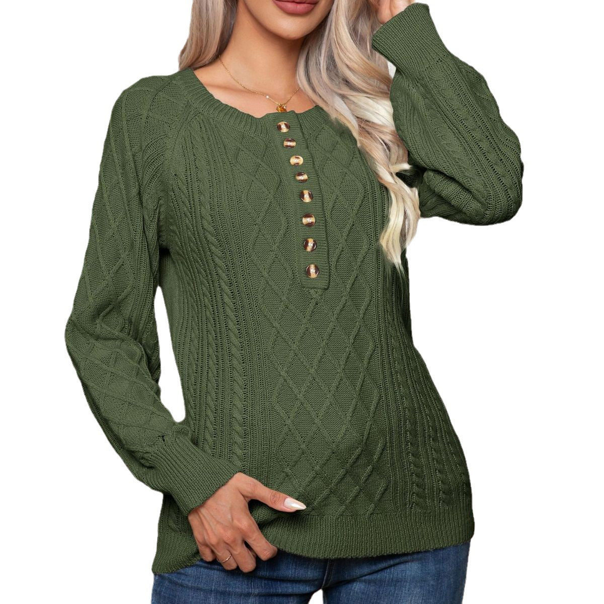 Long Sleeve Twist Knitted Pullover