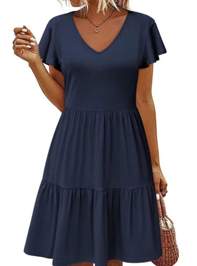 Flying Sleeves Layered Short Sleeve Dress