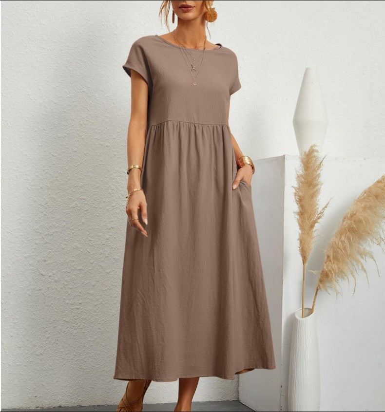 Cotton Linen Pocket Dress