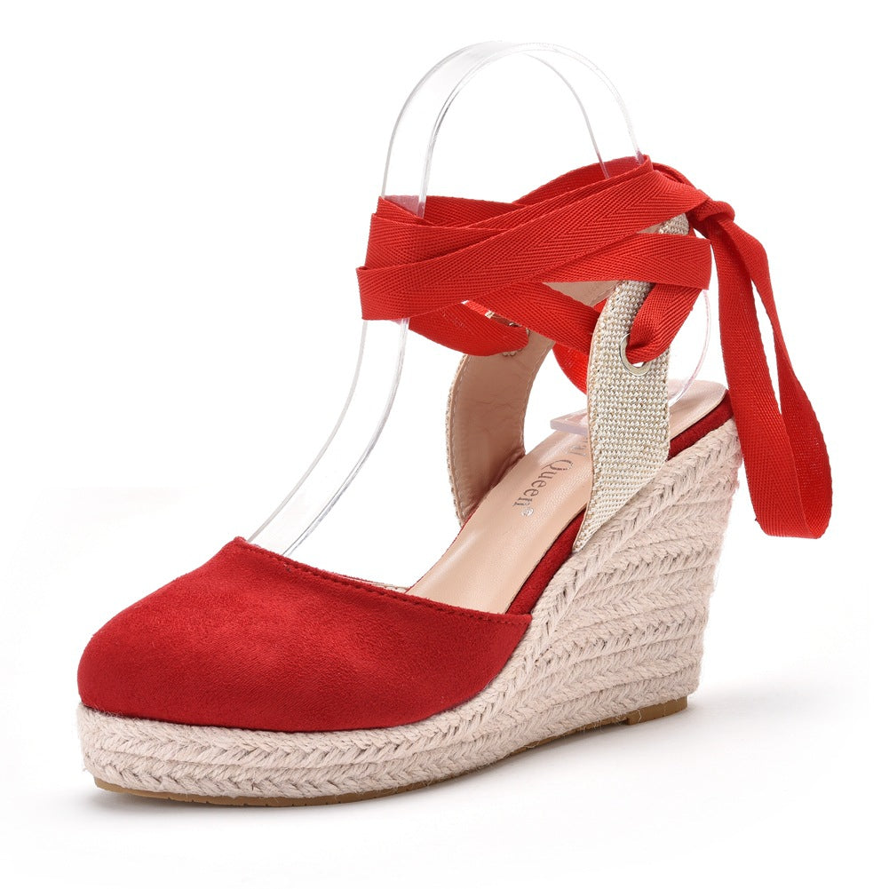 Round Toe Platform Wedges