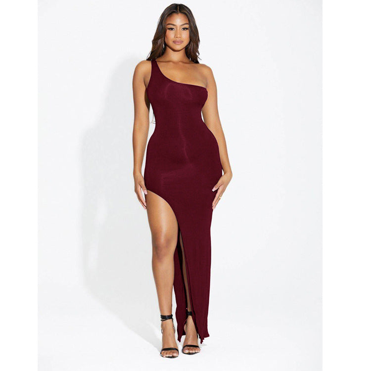 Side High Slit Long Tight Dress