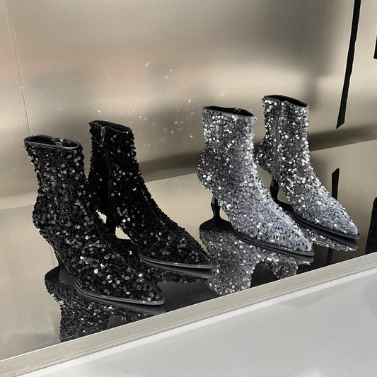 Mid-heel Sequin Heels