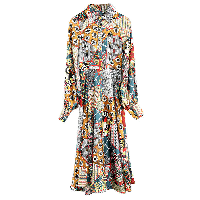 Vacation Style Printed Long Dress