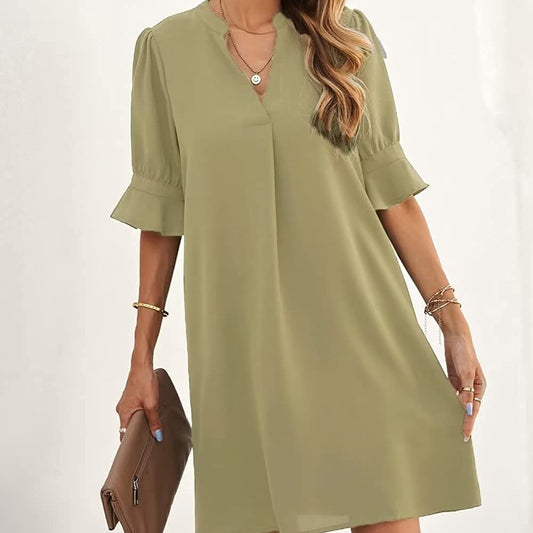 Short-sleeved Shirt Dress