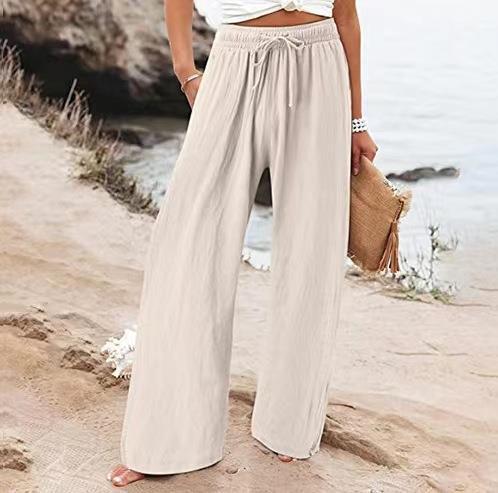 Cotton And Linen Wide-leg Pants