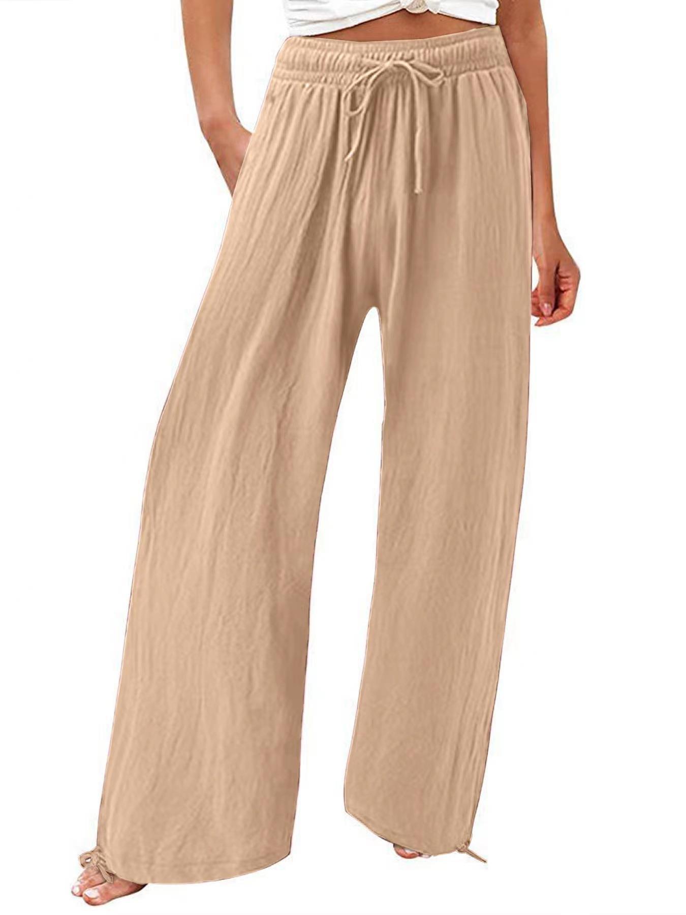 Cotton And Linen Wide-leg Pants