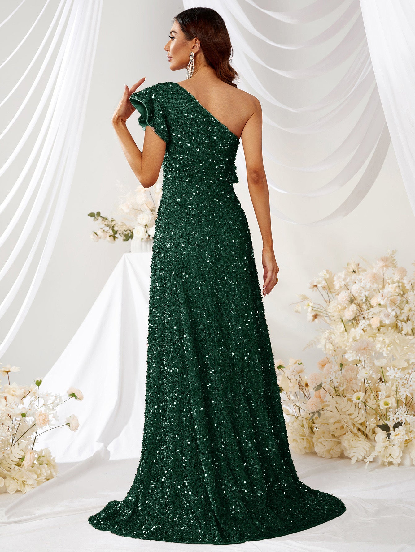 Off Shoulder Emerald Dress