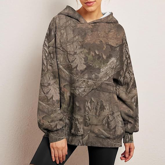 Camouflage Hoodie Maple Leaf Print Hoodie