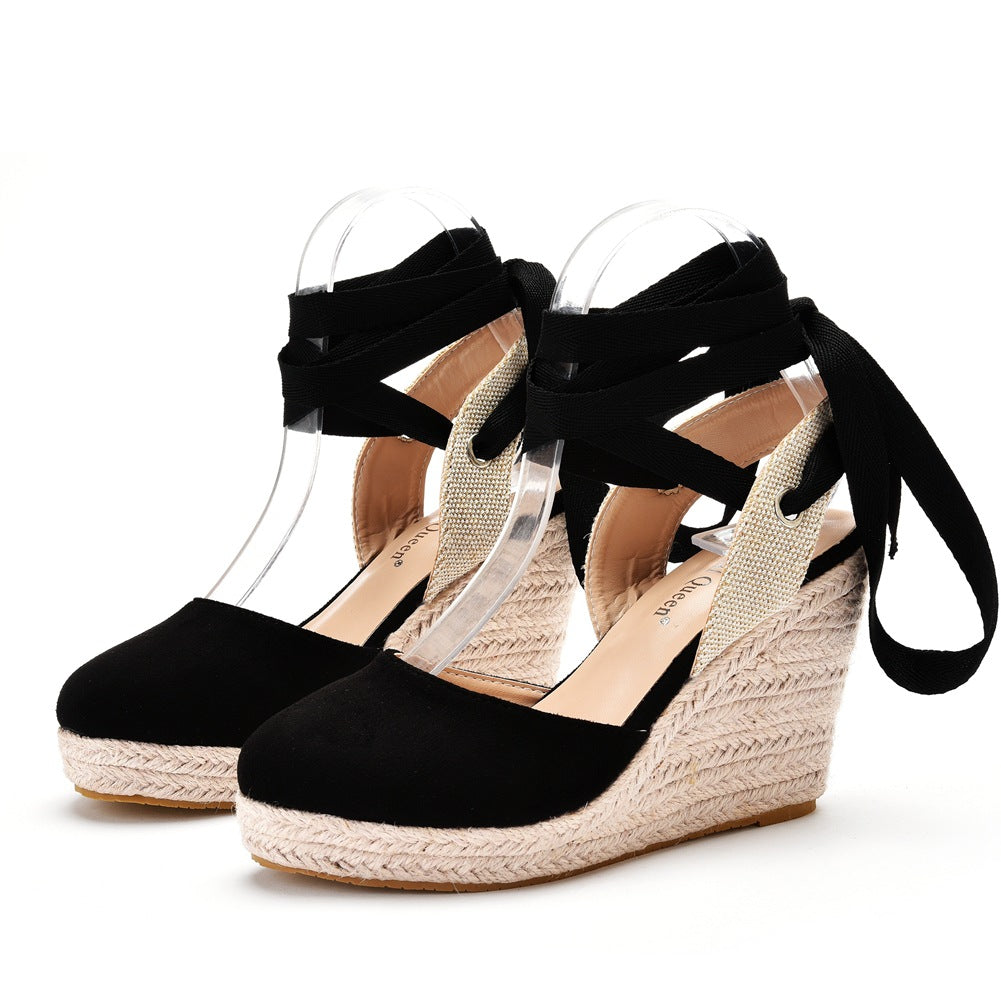 Round Toe Platform Wedges