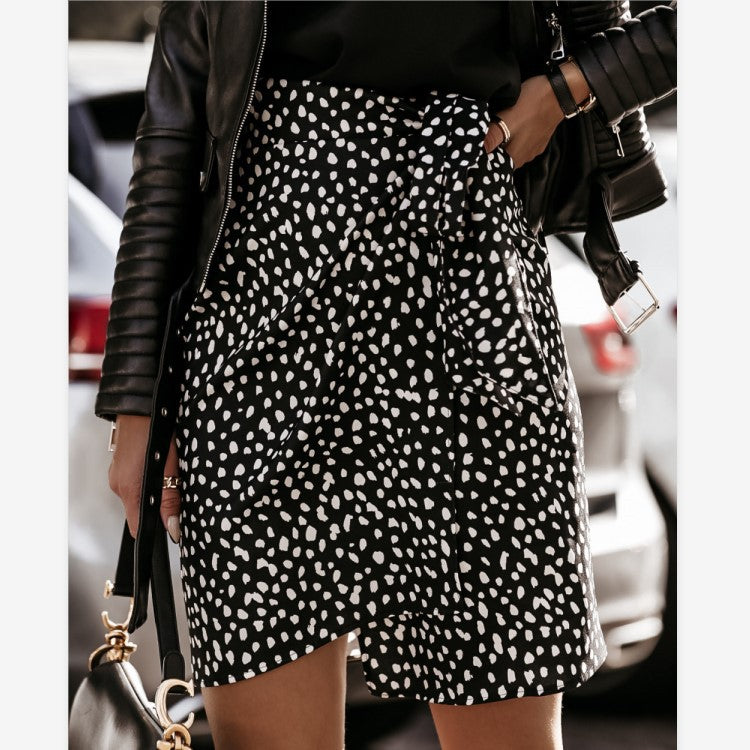 High Waist Leopard Print Skirt