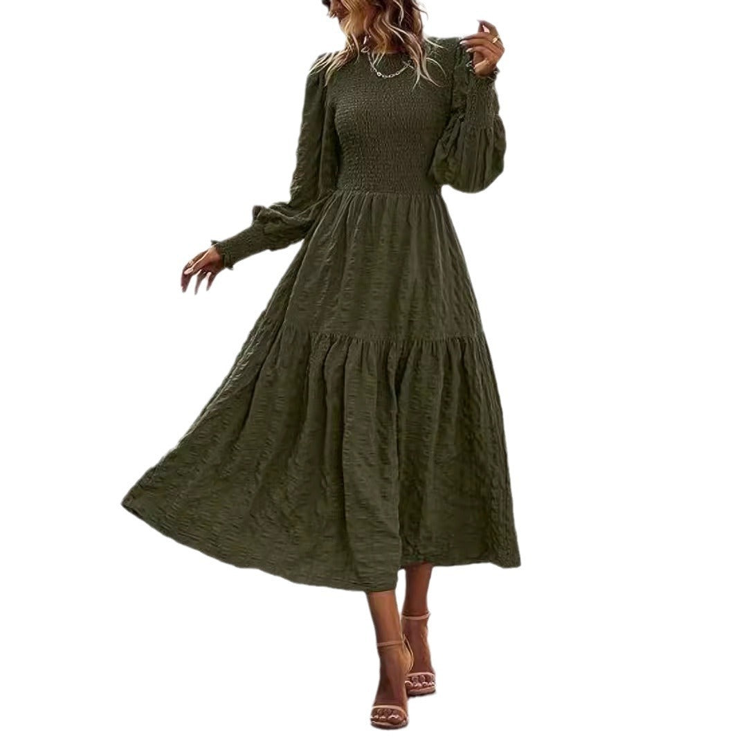 Lantern Sleeve Long Sleeve Dress