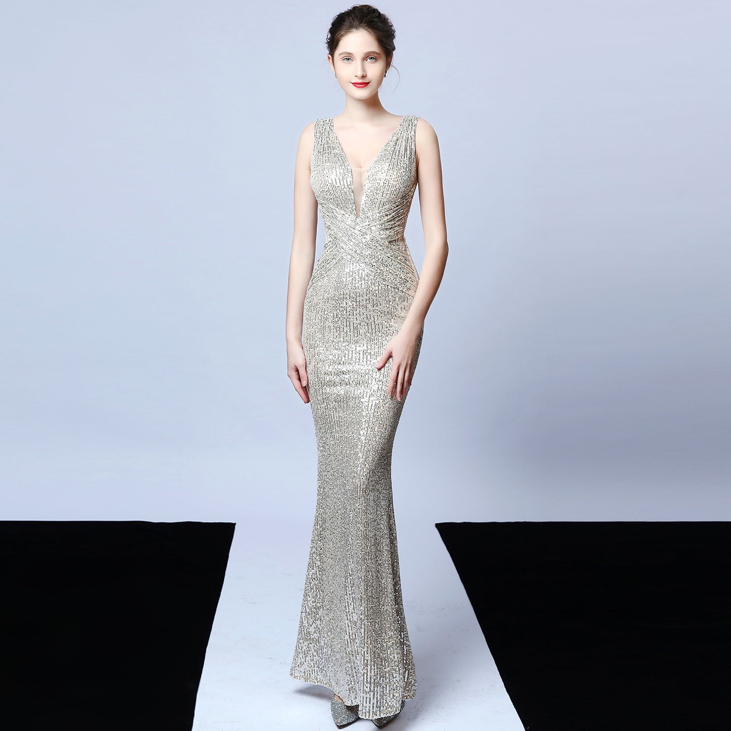 Sequined Atmosphere Queen Gown