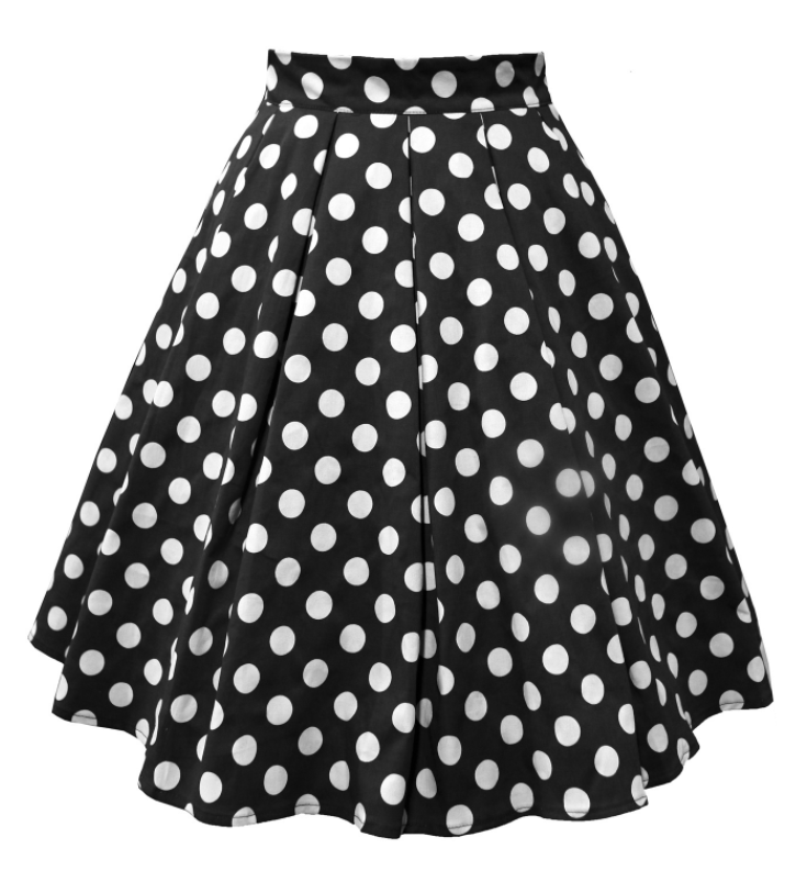 Swan Print A-line Skirt