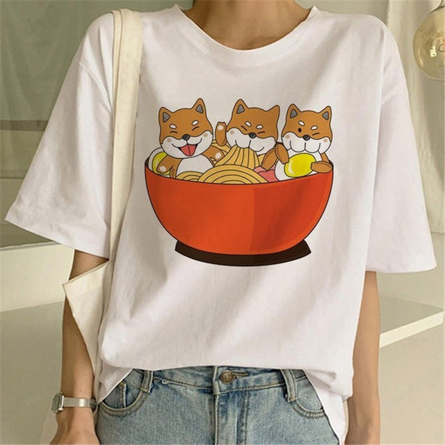 Shiba Inu Print T-shirt