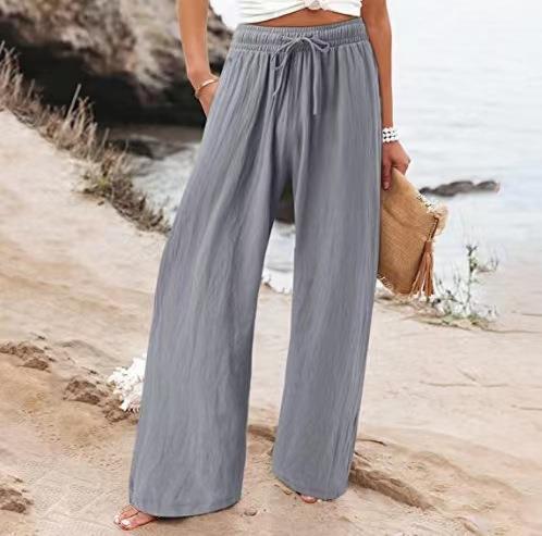 Cotton And Linen Wide-leg Pants