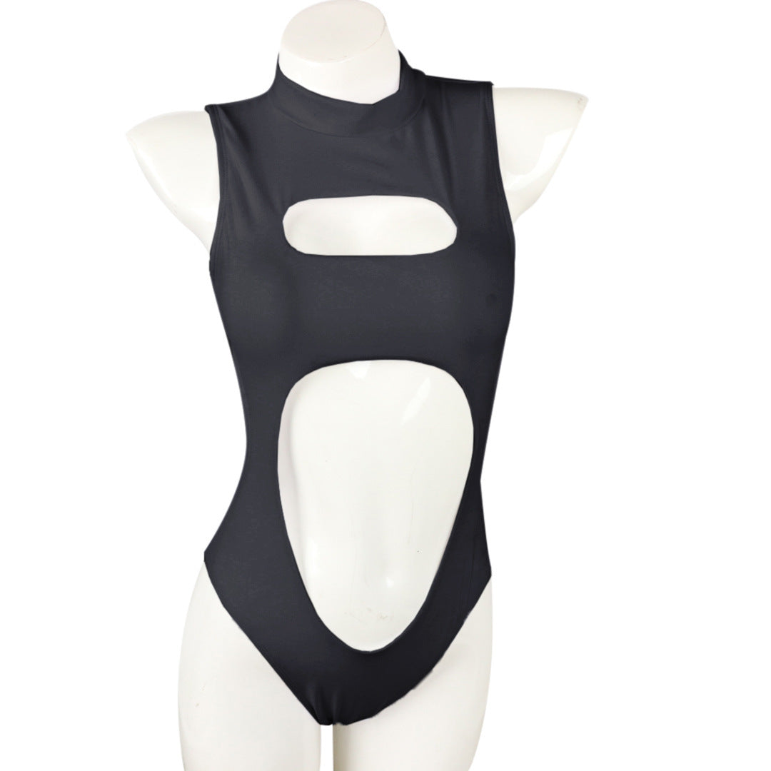 Zipper one-piece swimsuit