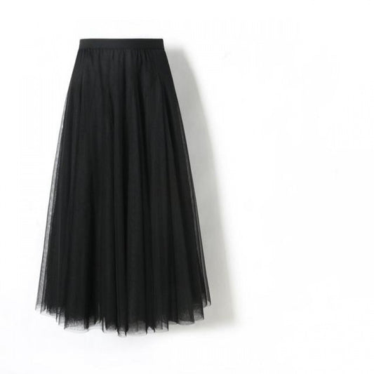 High Waist Long A-line Skirt