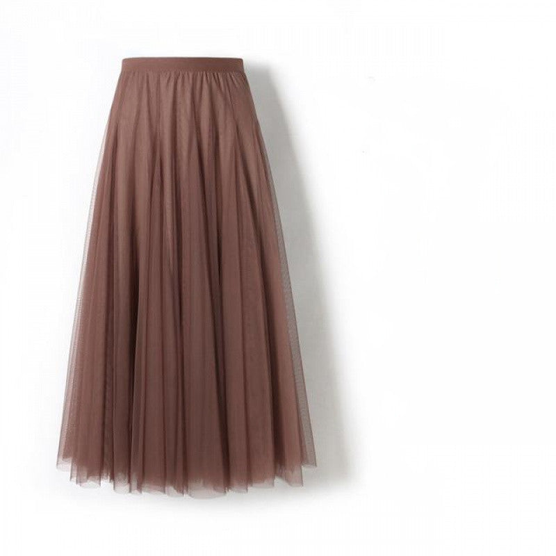 High Waist Long A-line Skirt