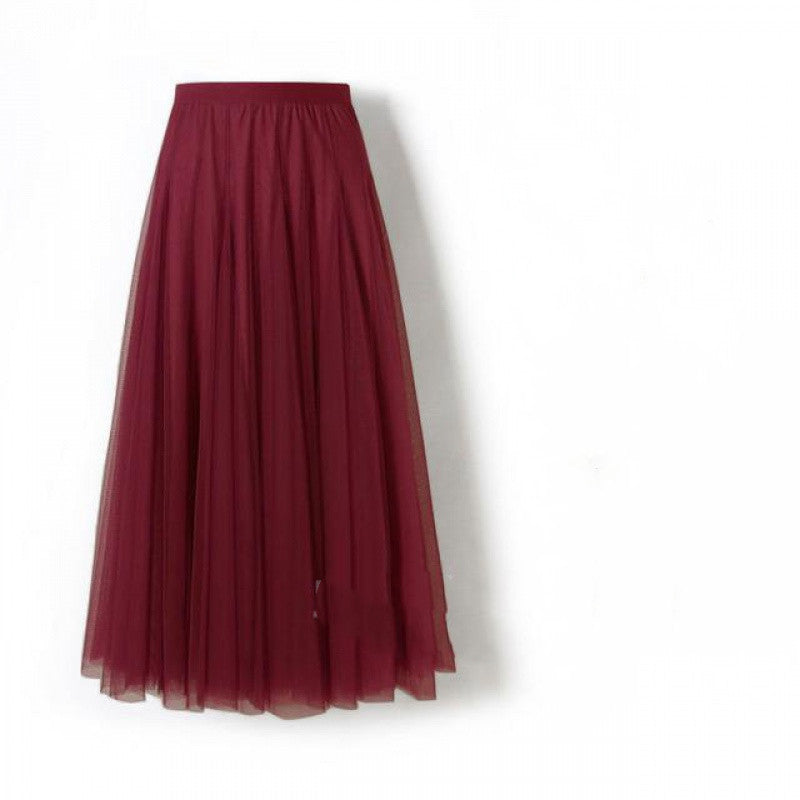 High Waist Long A-line Skirt