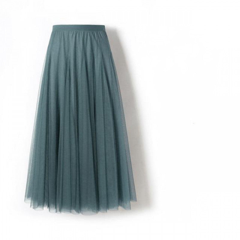 High Waist Long A-line Skirt