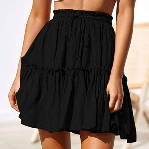 Ruffled Beach Drawstring Skirt