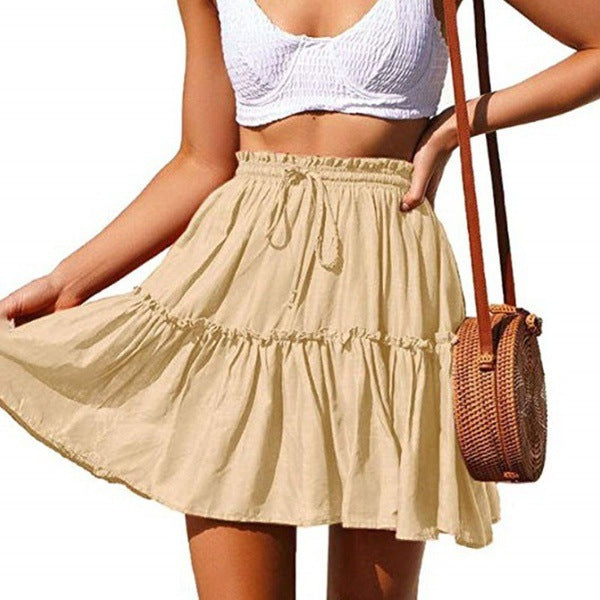 Ruffled Beach Drawstring Skirt