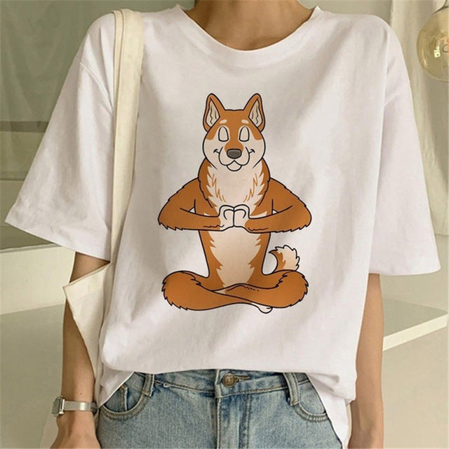 Shiba Inu Print T-shirt