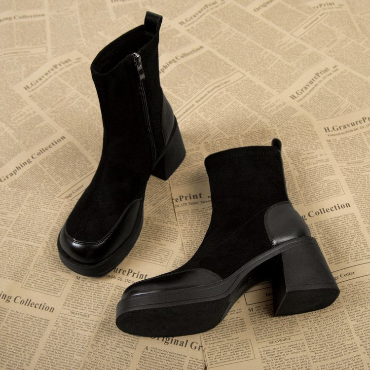 Chunky Heel Martin Boots