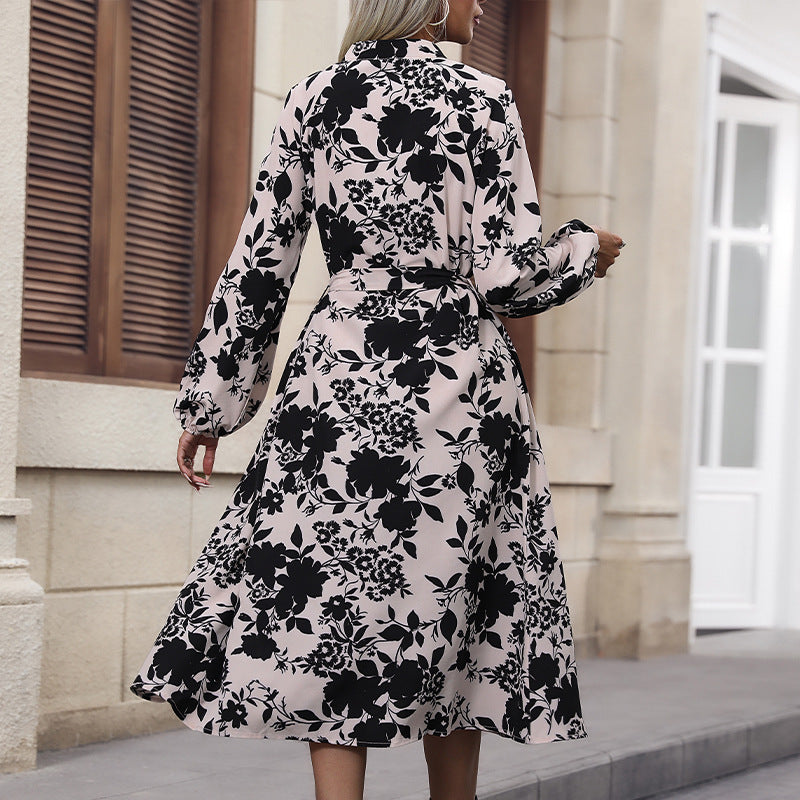 Printed Long Sleeve Dress