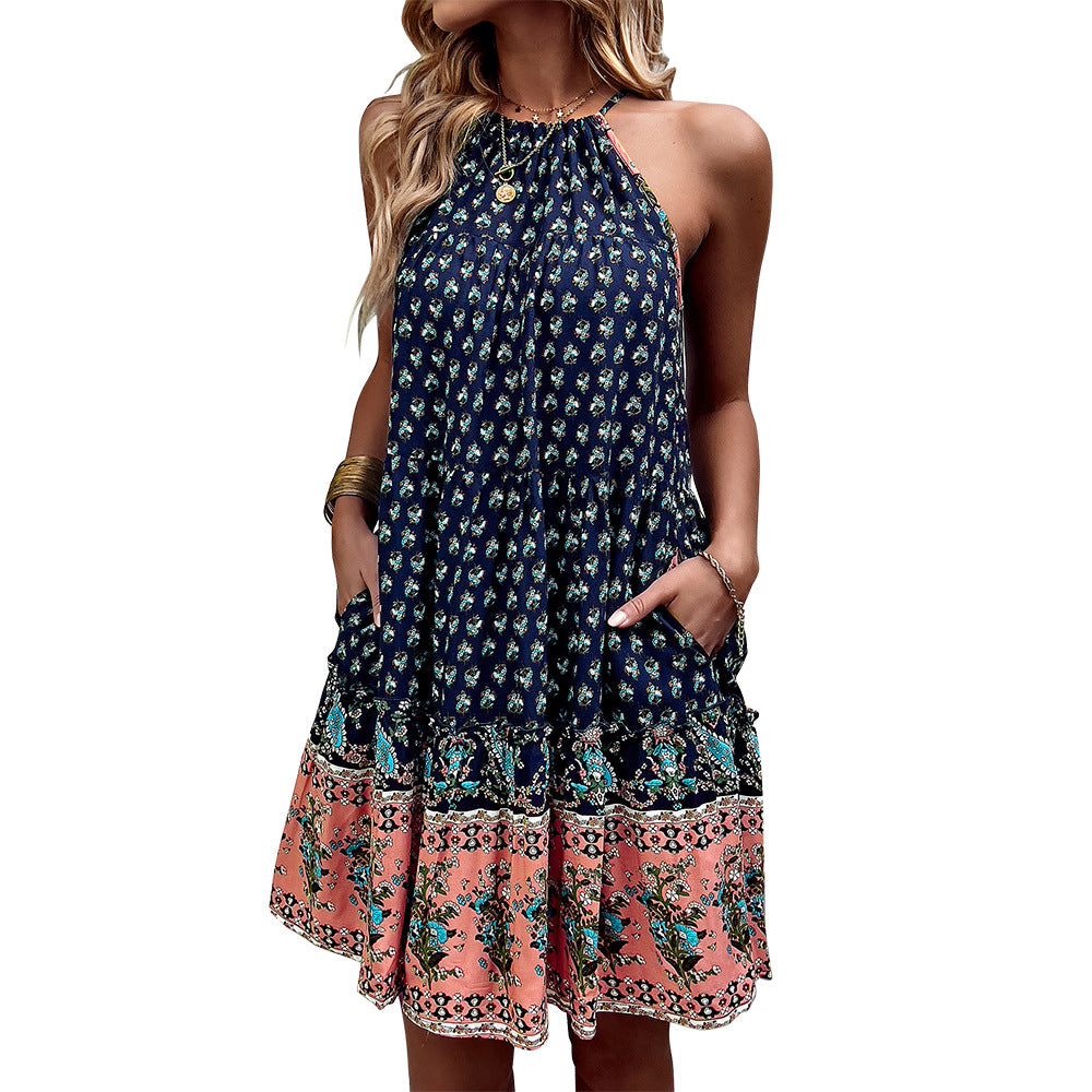 Women's Printed Wear Bohemian Casual Vacation Beach Style Independent Station Skirt