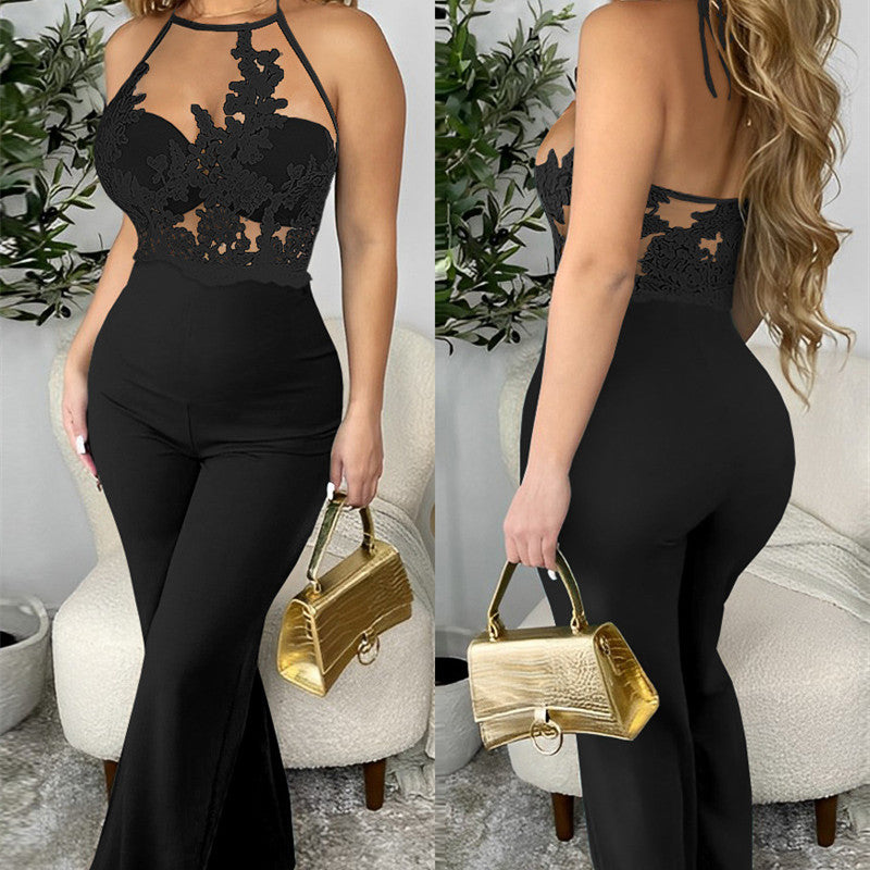 Mesh Stitching Jumpsuit