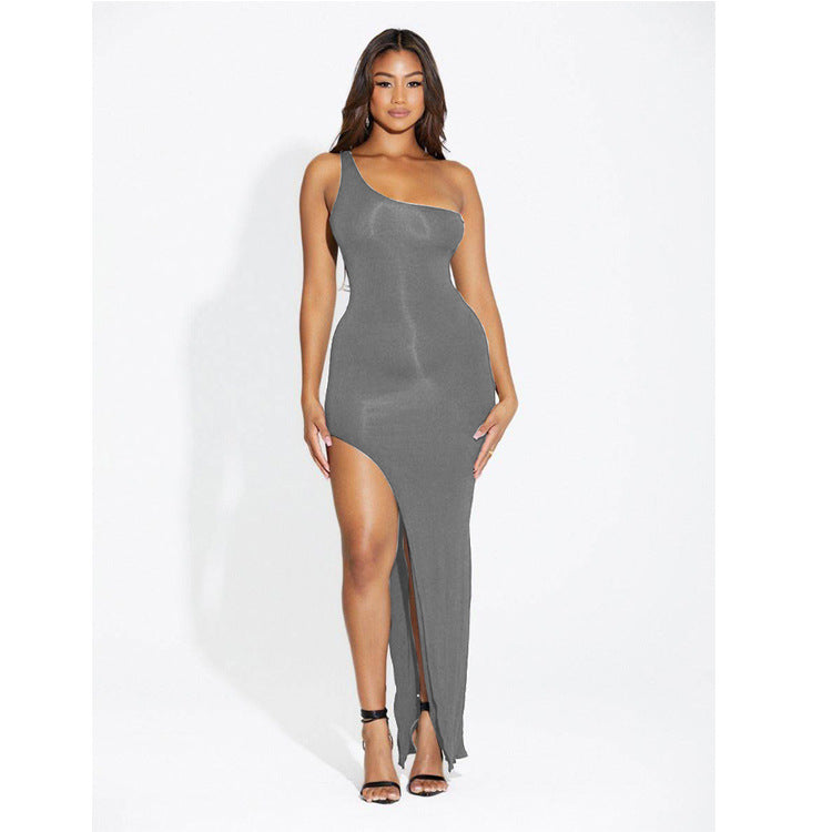 Side High Slit Long Tight Dress