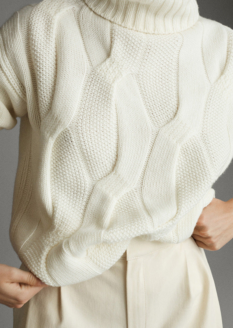 Beige Turtleneck Twist