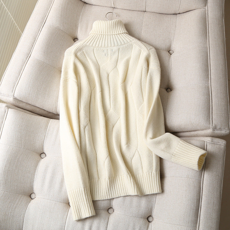 Beige Turtleneck Twist