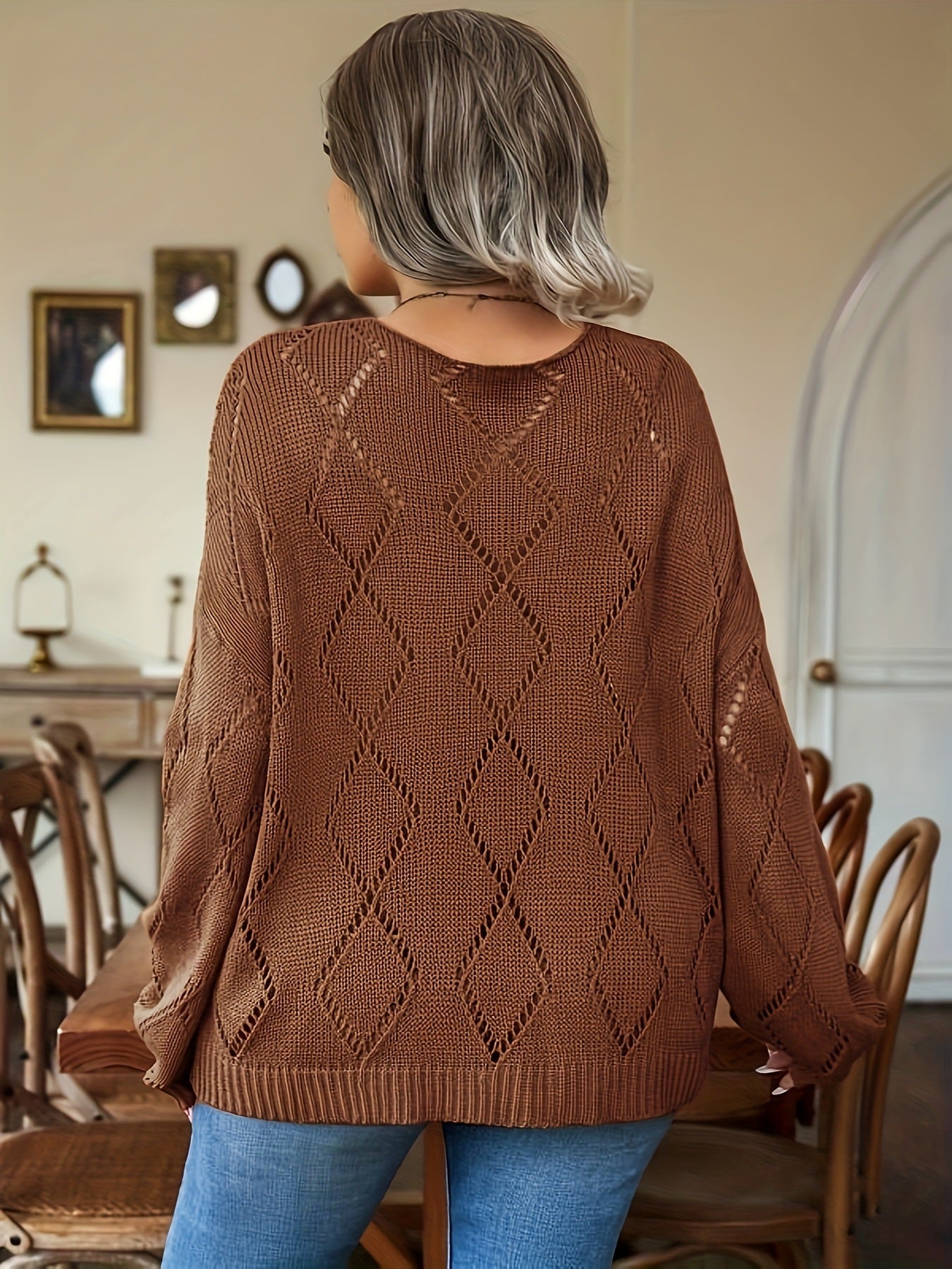 Knitted Plus Pullover Sweater