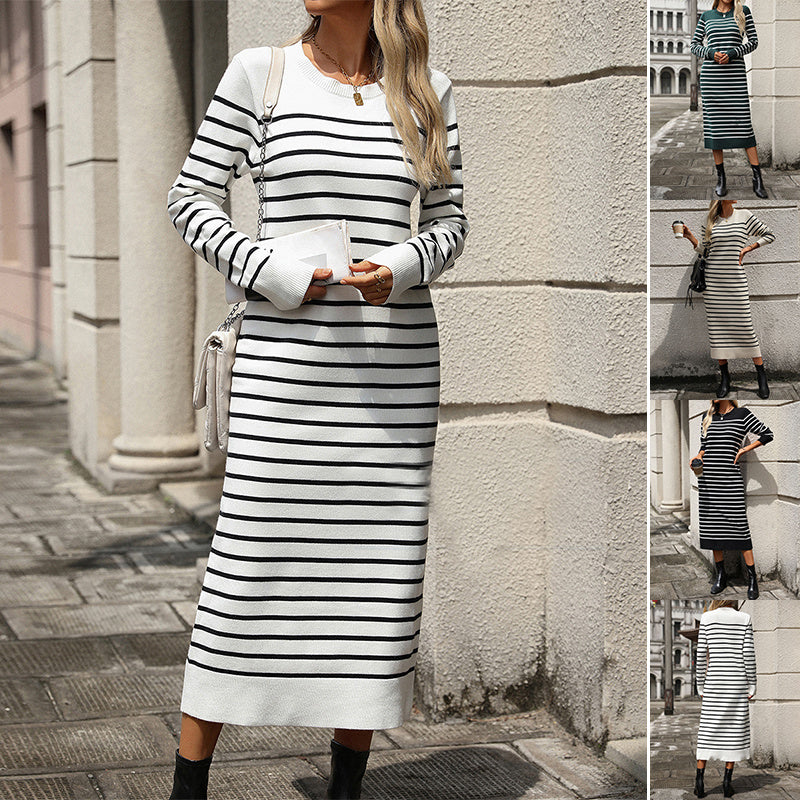 Striped Printed Long Dress