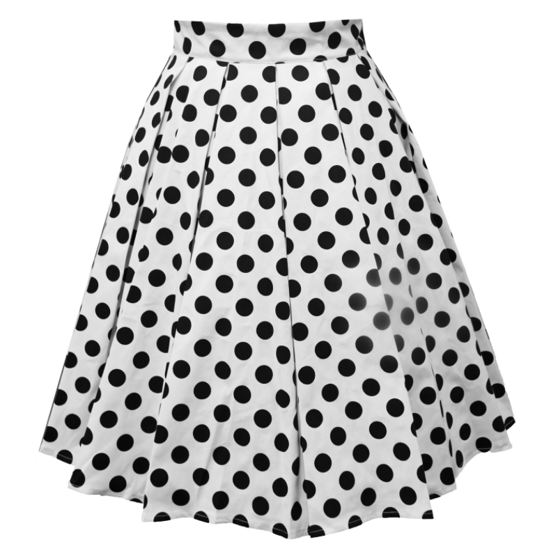 Swan Print A-line Skirt