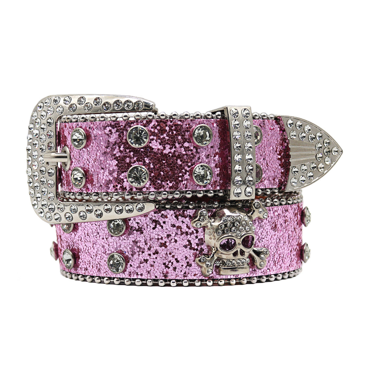 Rhinestone Skull Belt