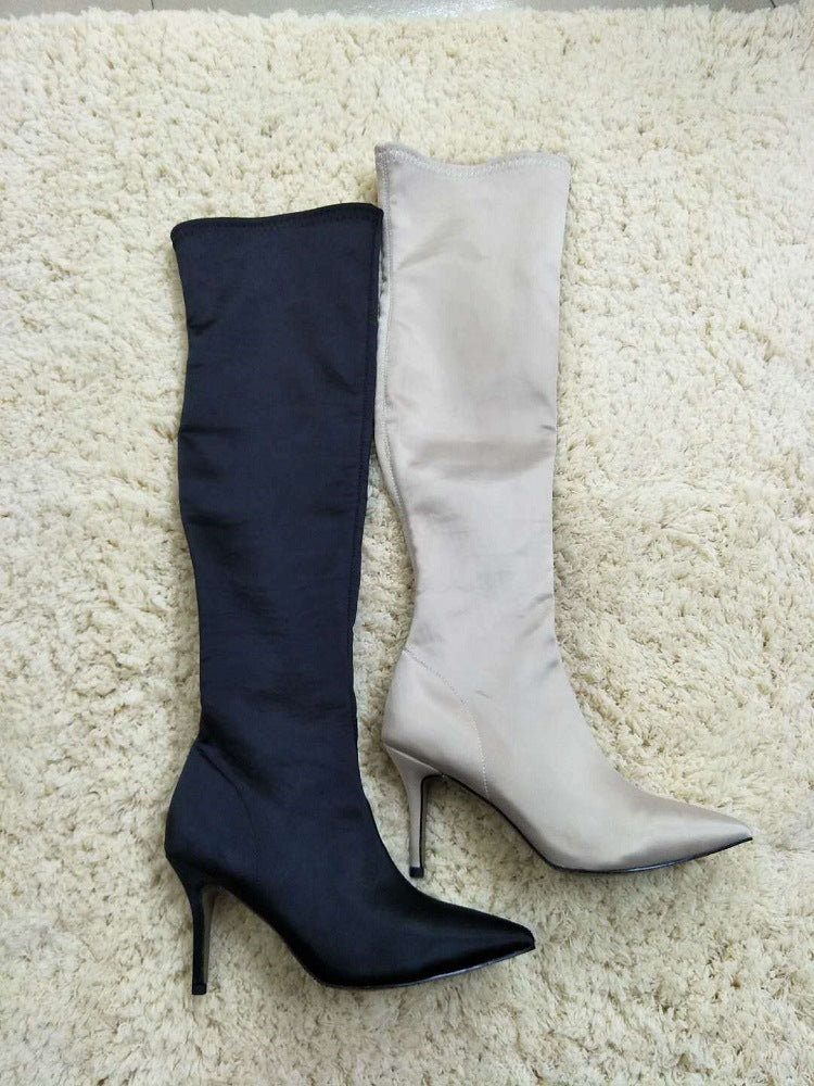 Silk Stiletto Boots