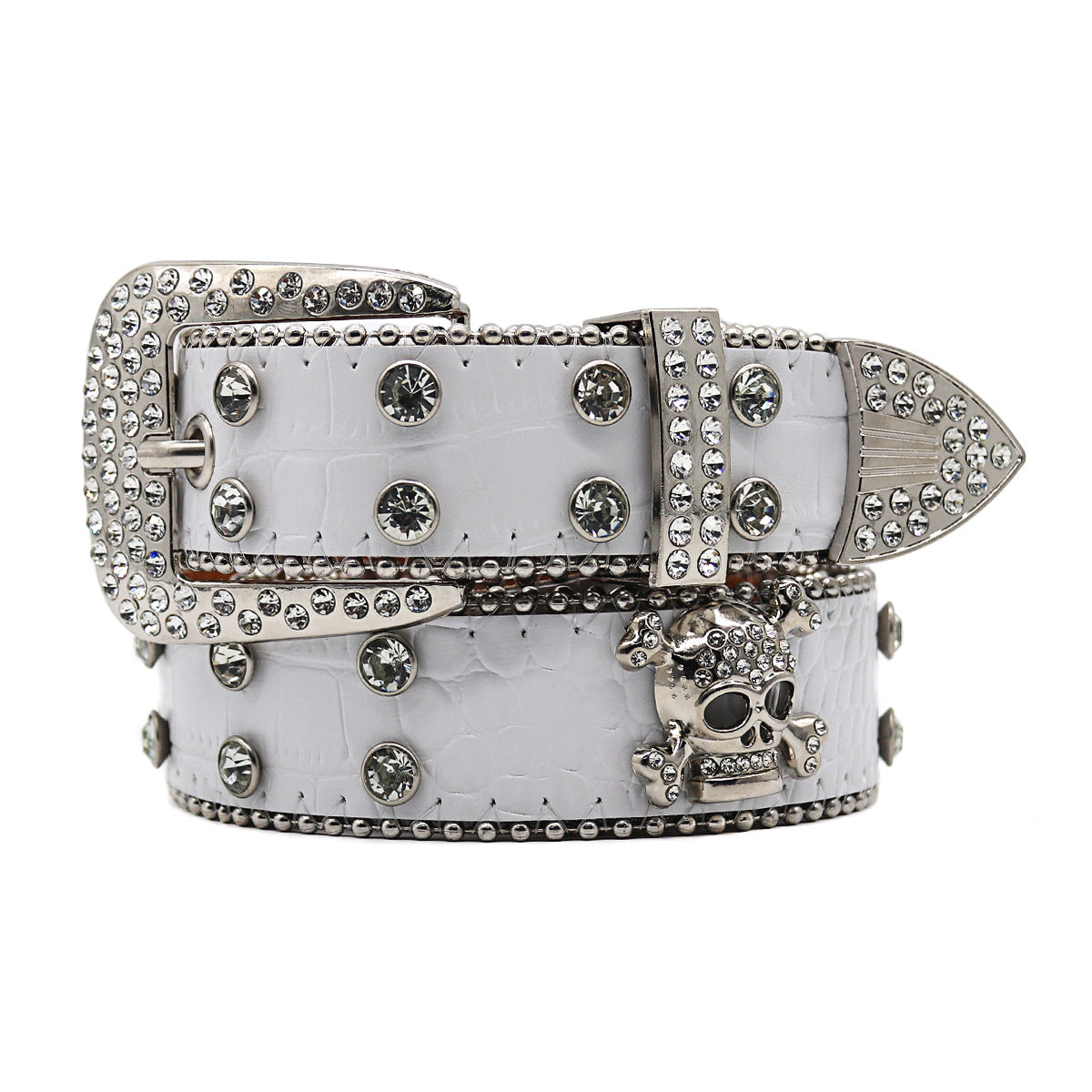 Rhinestone Skull Belt