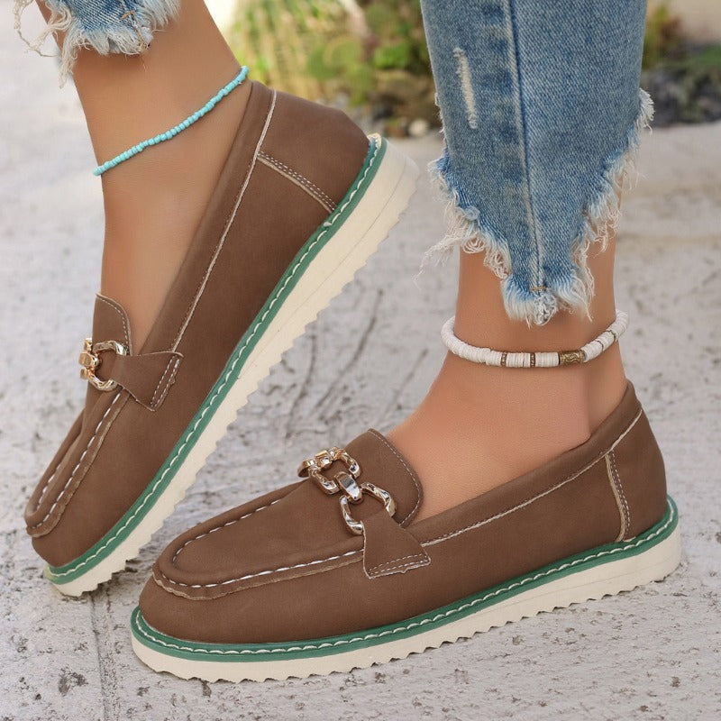 Leather Flat Slip-Ons