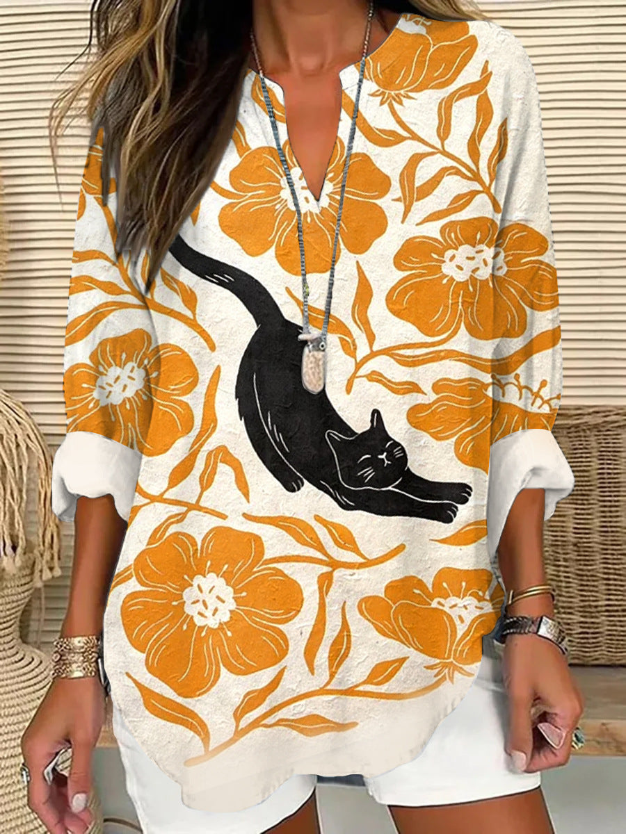 Loose Long-sleeved Blouse