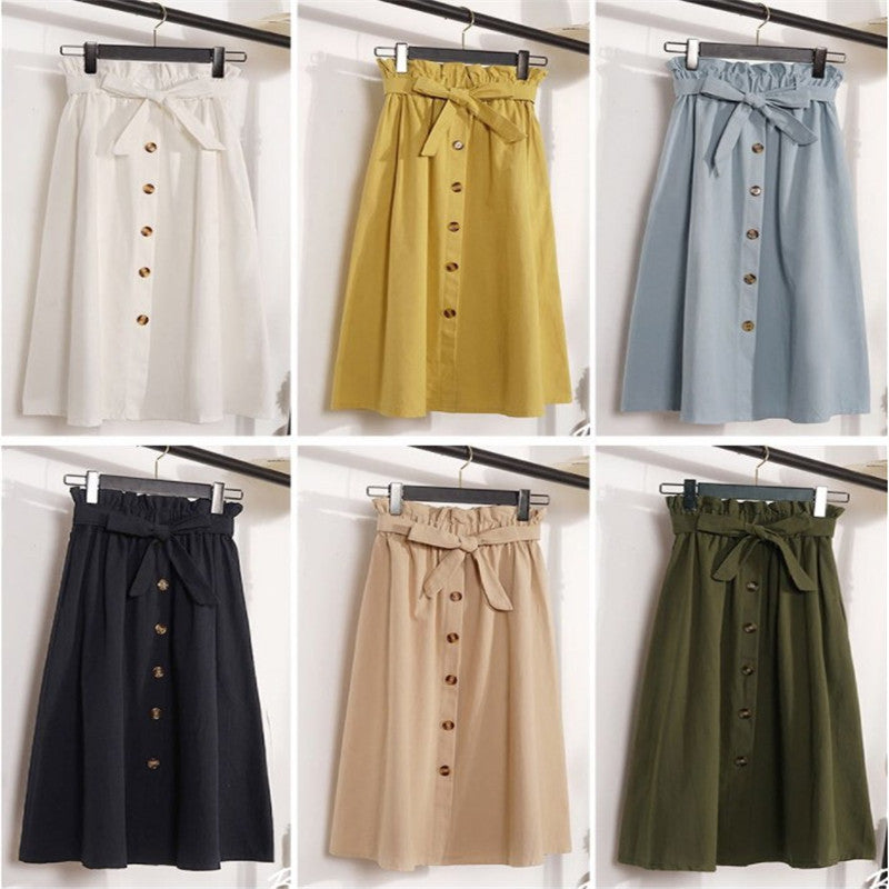 High Waist Pleated Skirt