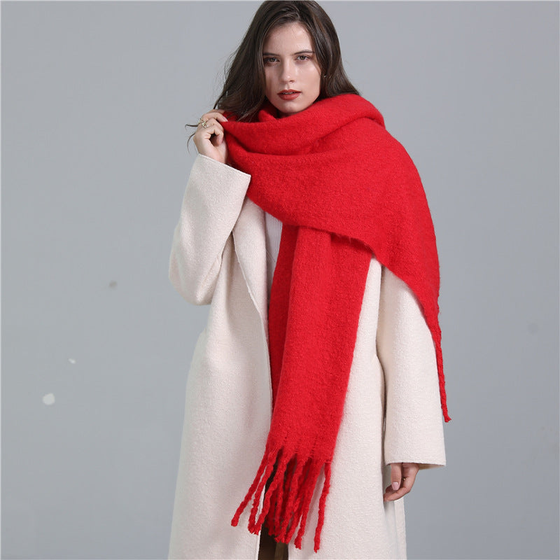 Extended Cashmere-like Solid Color Scarf