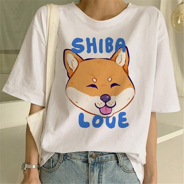 Shiba Inu Print T-shirt