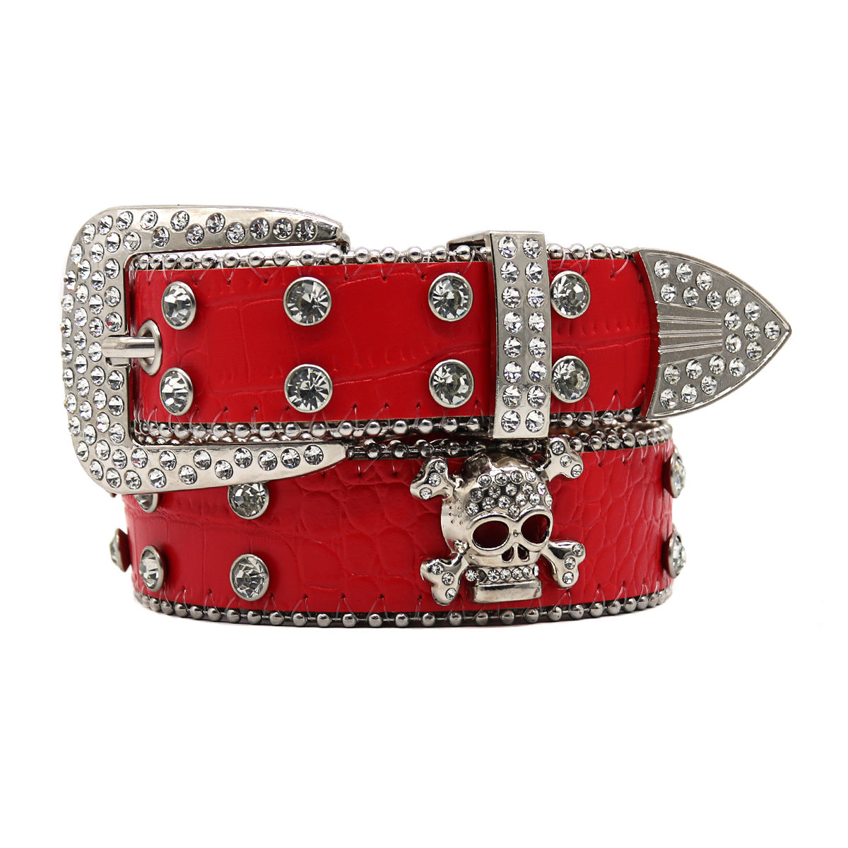 Rhinestone Skull Belt