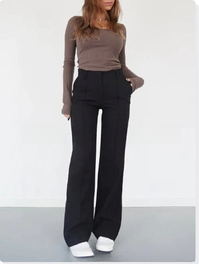 Straight Slim-fit Pants