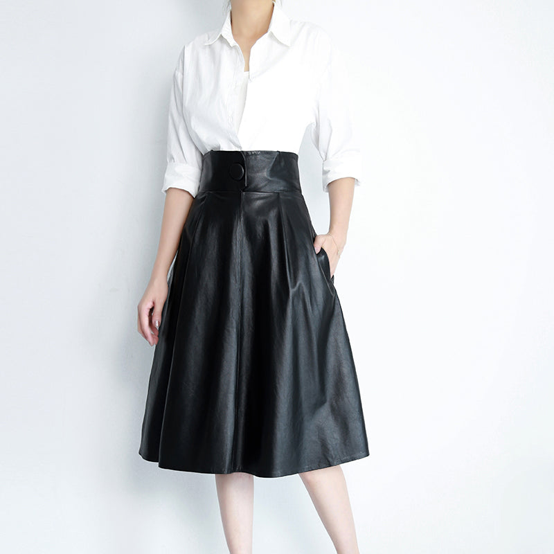 High Waist Slim Mid-length Skirt