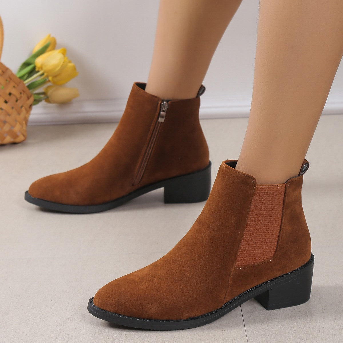 Ankle Boots With Side Zipper